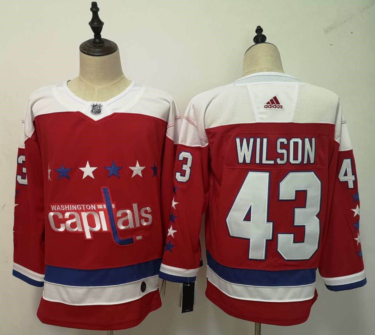 Men Washington Capitals #43 Wilson Red Adidas Alternate Authentic Stitched NHL Jersey->calgary flames->NHL Jersey